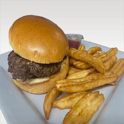 hamburger and fries